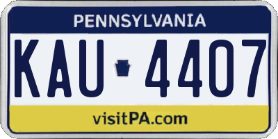PA license plate KAU4407