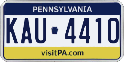 PA license plate KAU4410