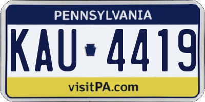 PA license plate KAU4419