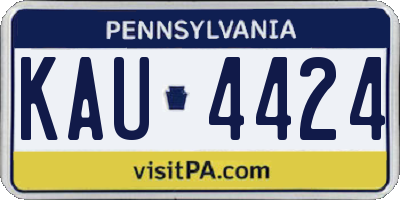 PA license plate KAU4424