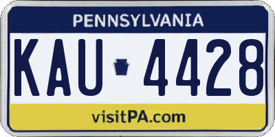 PA license plate KAU4428