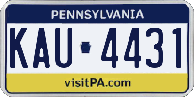PA license plate KAU4431