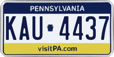 PA license plate KAU4437