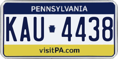 PA license plate KAU4438