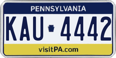 PA license plate KAU4442