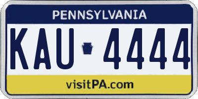 PA license plate KAU4444