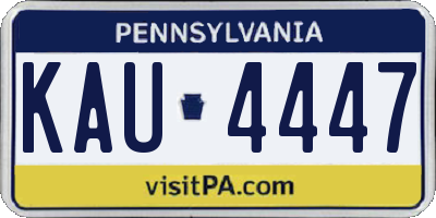 PA license plate KAU4447