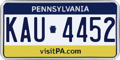PA license plate KAU4452