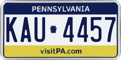 PA license plate KAU4457