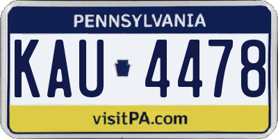 PA license plate KAU4478