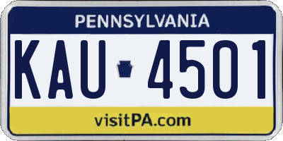 PA license plate KAU4501