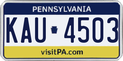 PA license plate KAU4503