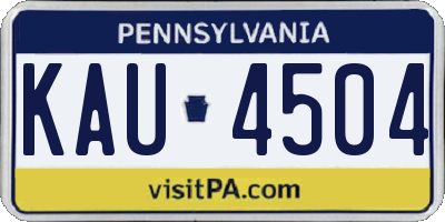 PA license plate KAU4504