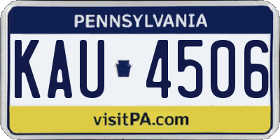 PA license plate KAU4506