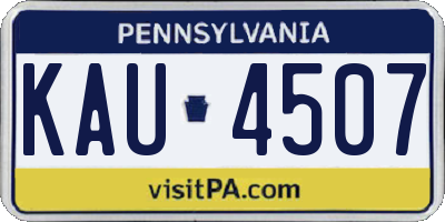 PA license plate KAU4507