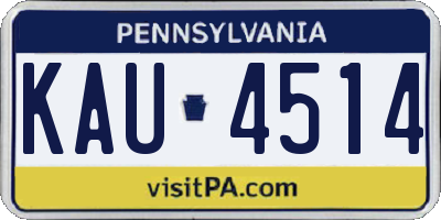 PA license plate KAU4514