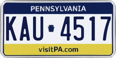 PA license plate KAU4517