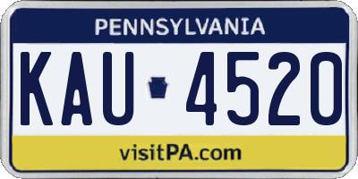PA license plate KAU4520