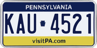 PA license plate KAU4521