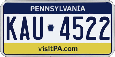 PA license plate KAU4522