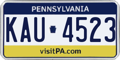 PA license plate KAU4523