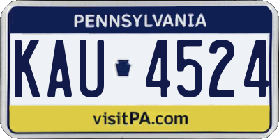 PA license plate KAU4524