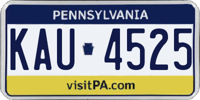 PA license plate KAU4525