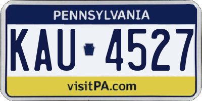 PA license plate KAU4527