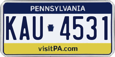 PA license plate KAU4531
