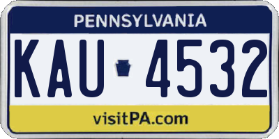 PA license plate KAU4532