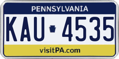 PA license plate KAU4535