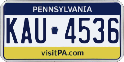 PA license plate KAU4536