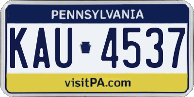 PA license plate KAU4537