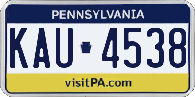 PA license plate KAU4538