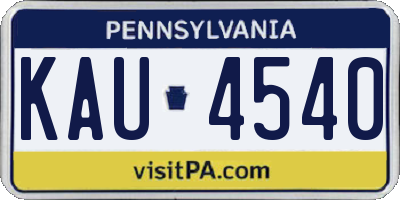 PA license plate KAU4540