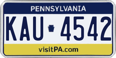PA license plate KAU4542