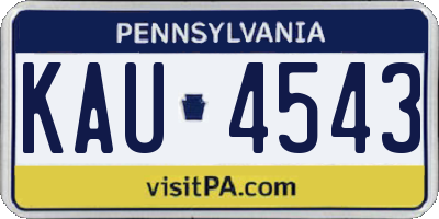 PA license plate KAU4543