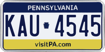 PA license plate KAU4545