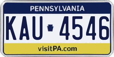 PA license plate KAU4546