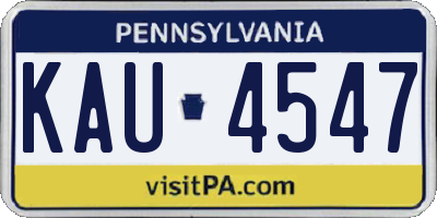 PA license plate KAU4547