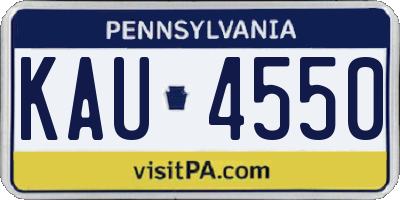 PA license plate KAU4550