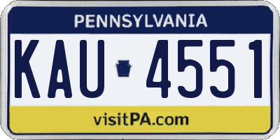 PA license plate KAU4551