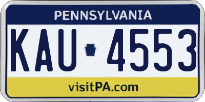 PA license plate KAU4553