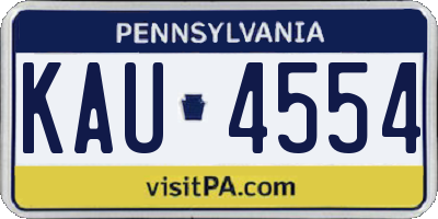 PA license plate KAU4554