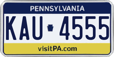 PA license plate KAU4555