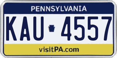PA license plate KAU4557