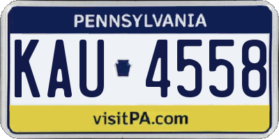 PA license plate KAU4558