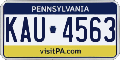 PA license plate KAU4563