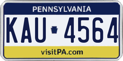 PA license plate KAU4564