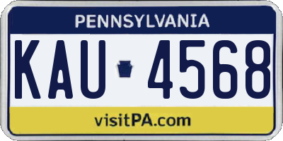 PA license plate KAU4568